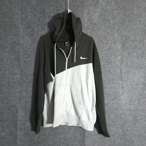 Nike Full Zip Hoodie Herren Gr. XL olivgrün grau Colorblock Swoosh Sweatshirt - Bild 1 von 11