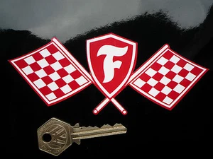 FIRESTONE Shield & Crossed Flags Traditional Racing Rally Car STICKER 6" Retro - Picture 1 of 1