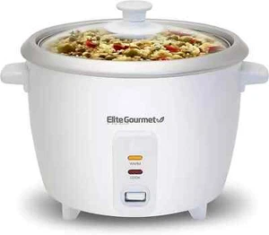 Elite Gourmet ERC-003 Cuociriso Elettrico con 6 Tazze Cotto, Bianco STORIA - Foto 1 di 8