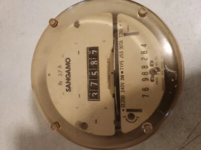 Sangamo Type J5S Electric Watthour Meter CL200 240V 3W 30TA 7.2kh KWH EZ Read - Image 1 of 4