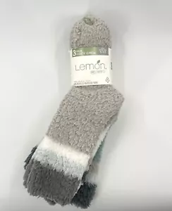 Lemon Loves Earth Cozy Crew Dizzy Socks 3-Pairs Multicolor Size 5-9.5 - Picture 1 of 4