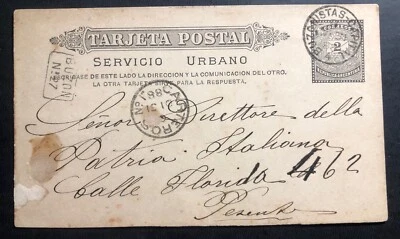 Cubierta de postal estacionaria postal temprana Argentina Buenos Aires 1888 Foto 1 de 2