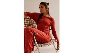 Free People Aubre Espalda Abierta Esencial Maxi Rojo Talla XL NUEVO - Imagen 1 de 2