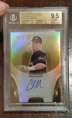 2013 Bowman Sterling GOLD Refractor Colin Moran BGS 9.5 Gem 10 Auto /50 Pirates - Image 1 of 2