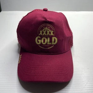 XXXX Gold QLD Maroons Trucker Hat Cap Burgundy NRL Rugby League Casual Fit - Foto 1 di 12