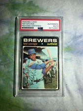 1971 Topps Ted Savage #76 Signed Autograph Card PSA/DNA Authentic