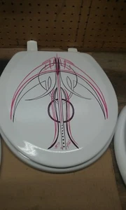 Hand Painted Pin Stripped Toilet Seat - Picture 1 of 1