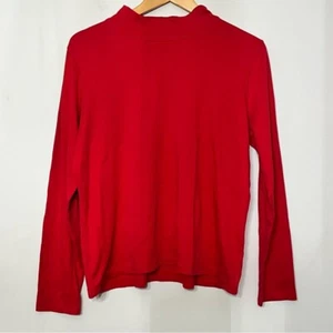 L.L. Bean Damen Langarmshirt Stehkragen Supima Baumwolle rot XL 217052 - Bild 1 von 4
