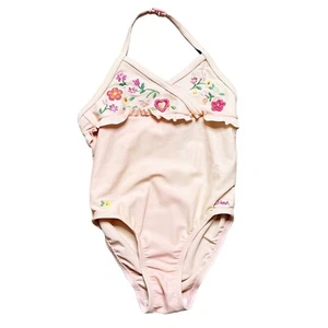 Osh Kosh B'Gosh Swimsuit Girls Size 3T Pink Floral Embroidered One Piece - Picture 1 of 5