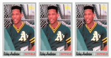 (3) 1992 Baseball Card Monthly #19 Rickey Henderson Baseball Card Lot Athletics