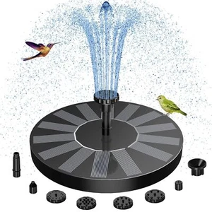 Solar Springbrunnen für Außen Solarbrunnen für Draussen mit 6 Sprüh Effekten - Bild 1 von 12