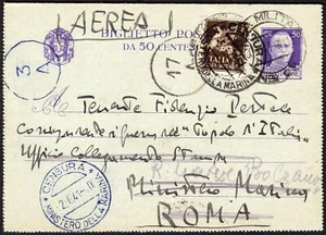 633 - Regno - 1941 - PM 28 A (Corfù) su biglietto per corrispondente di guerra - Imagen 1 de 3