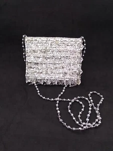 Vintage Borsa a mano La Regale Formale Trasparente Finto Cristallo Argento Oro Paillettes LEGGERE - Foto 1 di 10