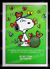 Peanuts Snoopy Tennis 1988 Print Magazine Ad Poster Charles M. Schulz Cartoon