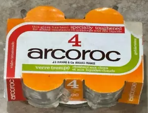 Arcoroc France Clear Espresso Cup & Saucer Set of 4 Brand NEW in Box J.G. Durand - Picture 1 of 2