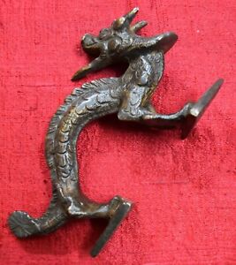 Brass Lizard Door Pull Flying Dragon Handmade Handicraft Window Decor RU116