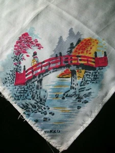 Vintage Print Handkerchief Scene Printed Hankie Nikko Hanky 1164 - Picture 1 of 8