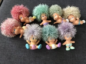 Lot of 8 Vintage Oddzon Kooshie Koos Koosh Hair Baby Dolls Babies 1999 1998 - Picture 1 of 10