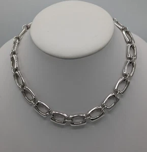 1960er Mid Century Modern Trifari Gliederkette silberfarben 16 Zoll - Bild 1 von 21