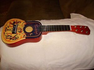 VINTAGE SCHYLLING CHILDS GUITAR HOME ON THE RANGE WESTERN THEME 21" WOOD
