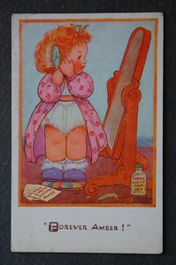 Comic card girl in front of mirror Phyllis M Purse - Picture 1 of 2