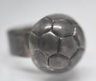 Vintage Puffy Hollow Domed SOCCER BALL / TURTLE SHELL Sterling Silver 925 Ring