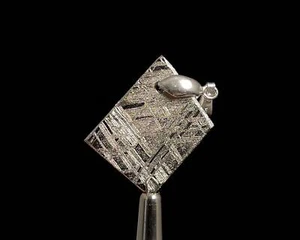 METEORITE Pendant Jewelry - Rhodium Plated, Ancient Muonionalusta Meteor, 50258 - Picture 1 of 4