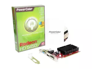 PowerColor ATI Radeon HD 5450 AX5450 1GBK3-SH 1GB GDDR3 Video Card HDMI DVI VGA - Picture 1 of 4