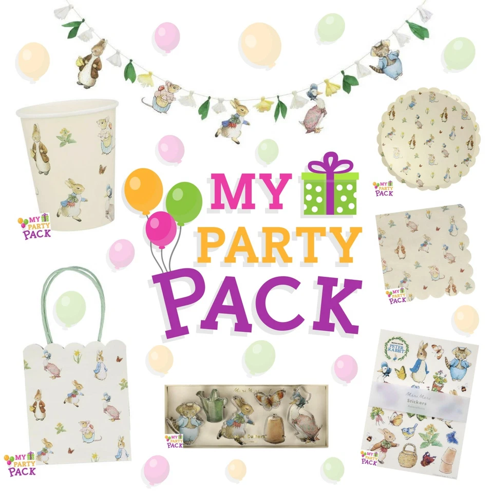 PETER RABBIT BIRTHDAY PARTY SUPPLIES  MERI MERI CHRISTENING PARTY BABY ORIGINAL - Image 1 of 1