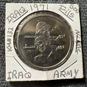 Iraq 500 Fils 1971 50th Anniversary of Army PROOF Coin, 1 year only! - Picture 1 of 2