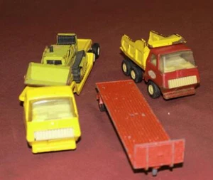 MatchBox, Pick-up & Pritschenanhänger 4 Tonka Stck. Planiertisch, Muldenkipper, Lo Boy Traktor - Bild 1 von 6