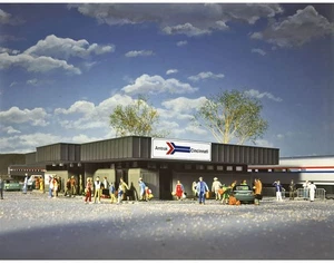 Walthers Cornerstone HO Scale Building/Structure Kit Amtrak Train Station - Picture 1 of 1