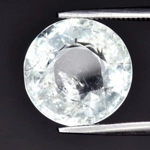 π 4.40ct 11.2mm Round Natural Light Blue Aquamarine - Unheated, Brazil Gemstone - Picture 1 of 4