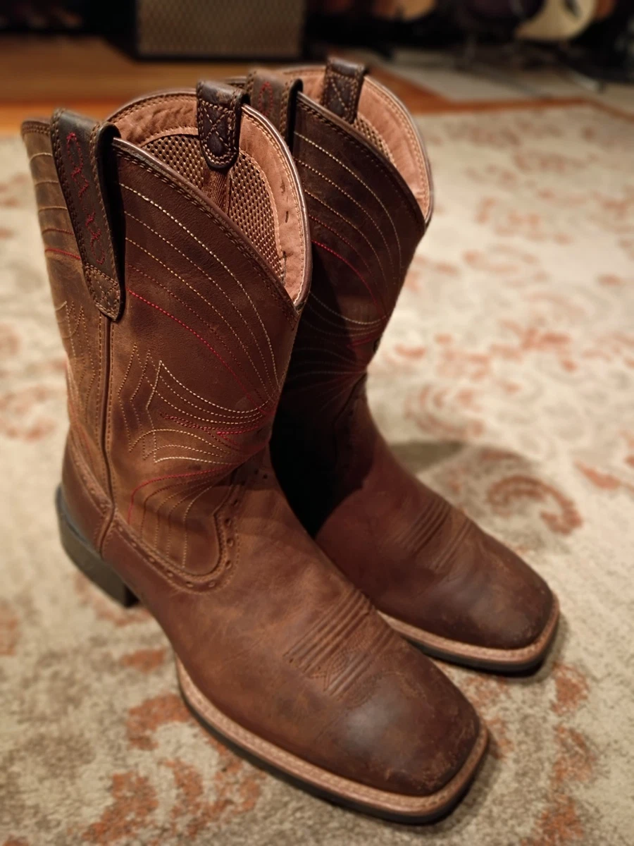 [稀少サイズ]ARIAT ウエスタンブーツ 10.5EE ブラウン 27.5 ウエスタンブーツ アリアット Ariat メンズ スクエア ブラウン