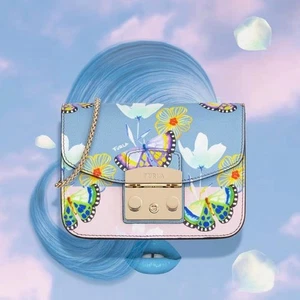 Bolso Bandolera FURLA METROPOLIS MINI Mariposa Cadena Floral Cuero Mujer - Imagen 1 de 4
