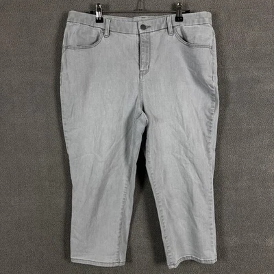 Chico's Capri Jeans Womens 2 Gray Perfect Stretch Slim Leg Girlfriend Denim - Image 1 of 4