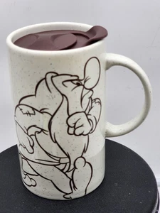 TAZZA DA VIAGGIO IN CERAMICA DISNEY GRUMPY SEVEN DWARFS "NOPE" con coperchio - Foto 1 di 4