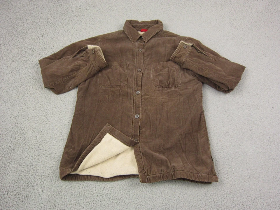 Chaqueta Woolrich Vintage Mujer Mediana Marrón Pana Abotonada Forrada Sherpa Años 90 Foto 1 de 4