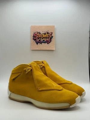 Air Jordan 18 2018 retro amarillo gamuza talla 10,5 M/12 W EE. UU. AA2494-701 usado Foto 1 de 4