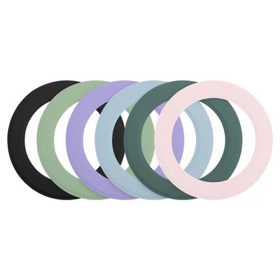 6Pcs магнитные наклейки кольцо, светло-зеленый/зеленый/розовый/фиолетовый/синий/черный - Изображение 1 из 4