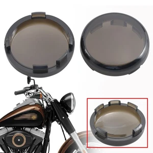 Smoke Turn Signal Light Lens Covers For Harley Touring Electra Road Glide Dyna - Picture 1 of 15