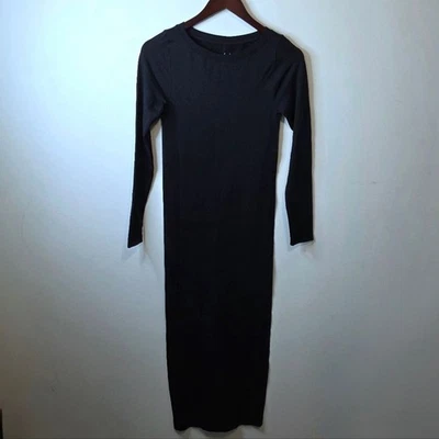 Isabel By Ingrid & Isabel Black Long Sleeve Midi Maternity Dress Size XS - Image 1 of 4