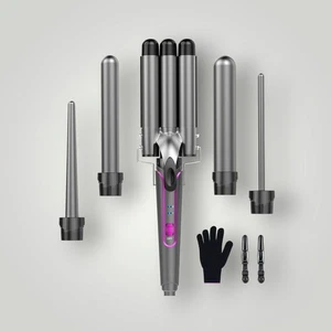 Lockenstab Set 5-in-1 Keramik Welleneisen mit 3 Fässern - Haarglätter - Bild 1 von 1