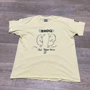 Camicia vintage anni 80 KROQ Tag Team Taco 2 taglia XL Taco Bell punto singolo USA rara - Foto 1 di 9