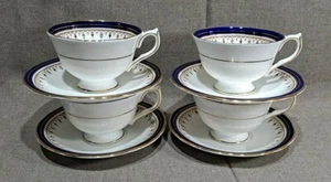 4 Aynsley China Leighton (Scalloped Edge) Cups & Saucers - Picture 1 of 8