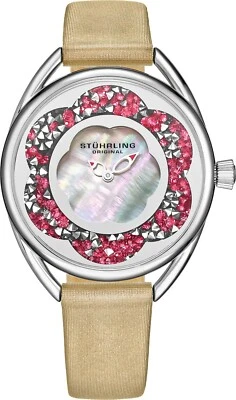 Relógio feminino Stuhrling Lily 995 quartzo japonês 38 mm couro madrepérola - Imagem 1 de 2