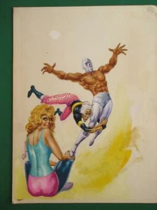 WRESTLER MASCHERATO WRESTLER LOTTA LIBRE COPERTINA FUMETTO MESSICANO ART FIRMATA PEGASO - Foto 1 di 1