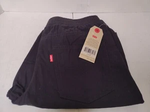 Levi's Pull-On Unisex Youth Size L Slim-Fit Chino Shorts Black Elastic Waist - Picture 1 of 4
