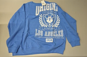 Disney Mickey Mouse Sweatshirt Women's Blue Off Center Pullover Crew XL - Picture 1 of 3