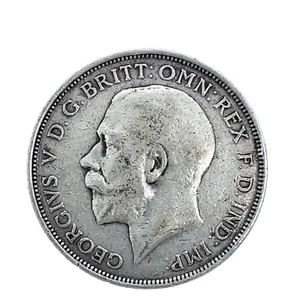 1919 Great Britain GEORGE V .925 Silver One Florin Coin #2 KM#817 - Picture 1 of 4